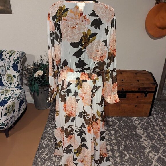 Enfocus Studio Long Sleeve Floral Dress w/ Elastic Waist | Size L - Picture 4 of 4